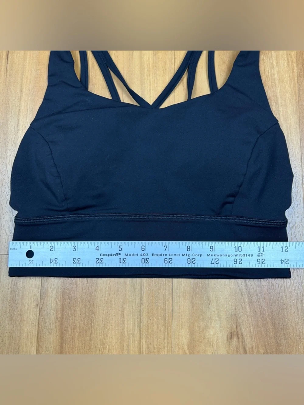 Lululemon Black Sports Bra Strappy Back Size‎ 6 Yoga Workout Athleisure
